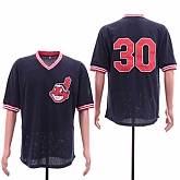 Indians 30 Joe Carter Navy Mesh Jersey Sguo,baseball caps,new era cap wholesale,wholesale hats